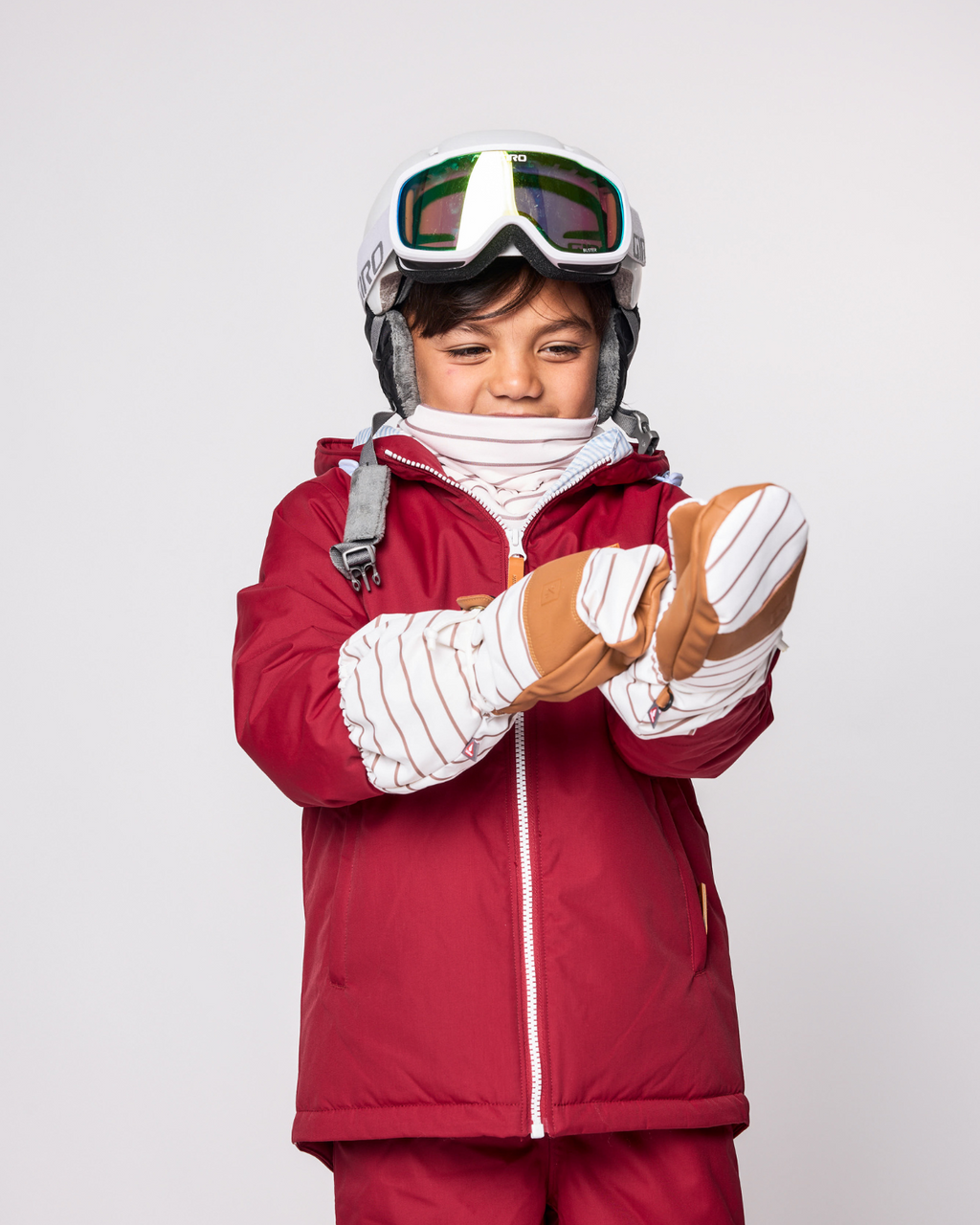 Kids Breton Stripe Waterproof Ski Mitten