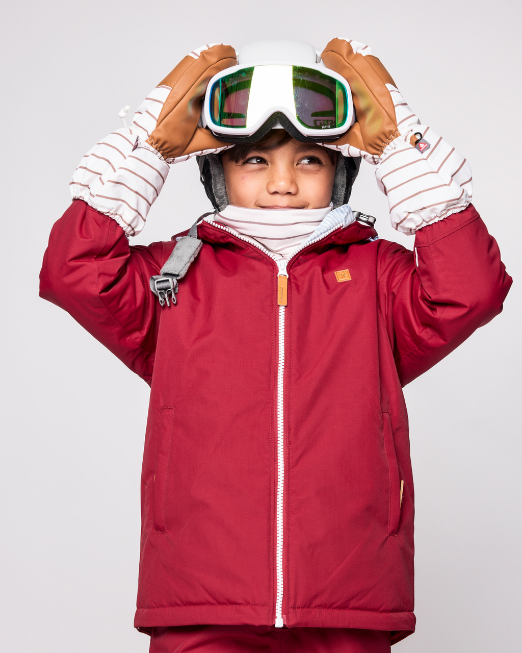 Kids Breton Stripe Waterproof Ski Mitten