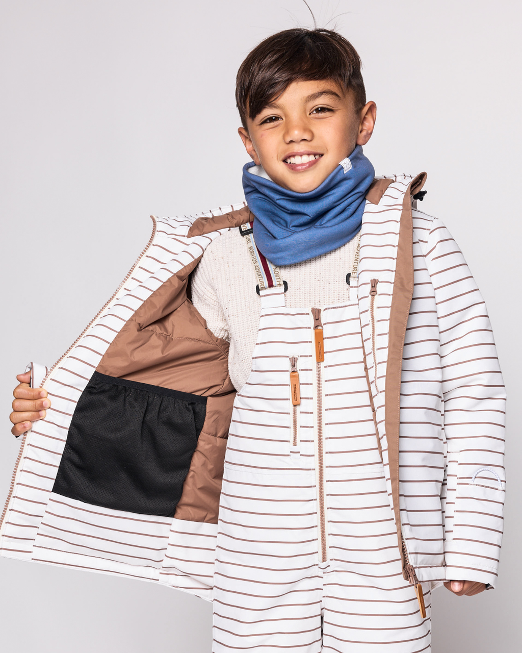 Kids Breton Stripe Winter Coat